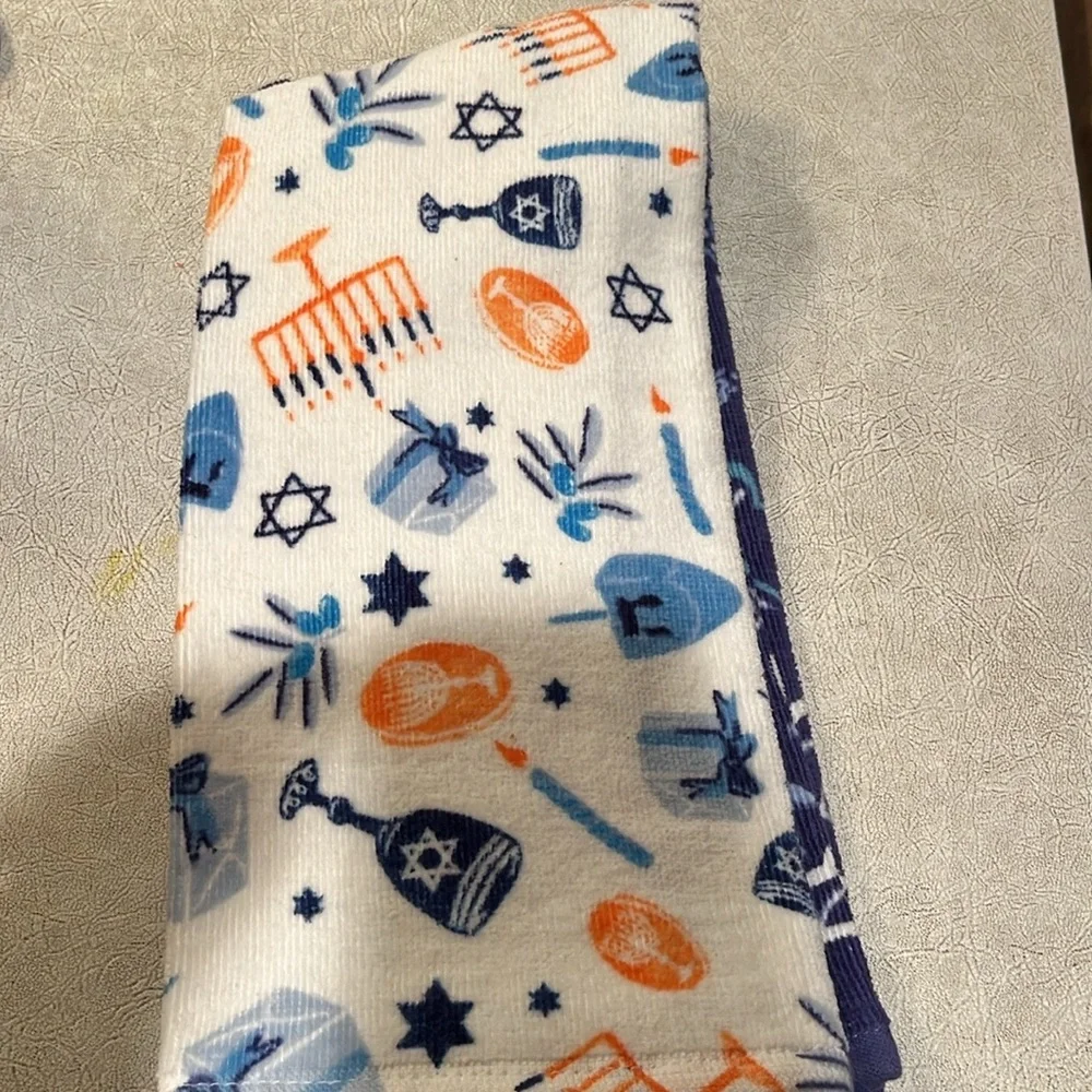 Set of two Hanukkah kitchen dish towels NWT